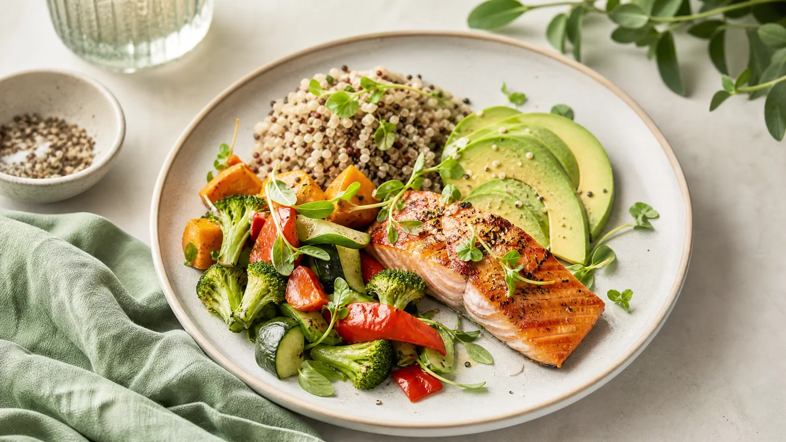 The Metabolic Glow Salmon Bowl from Chapter 2